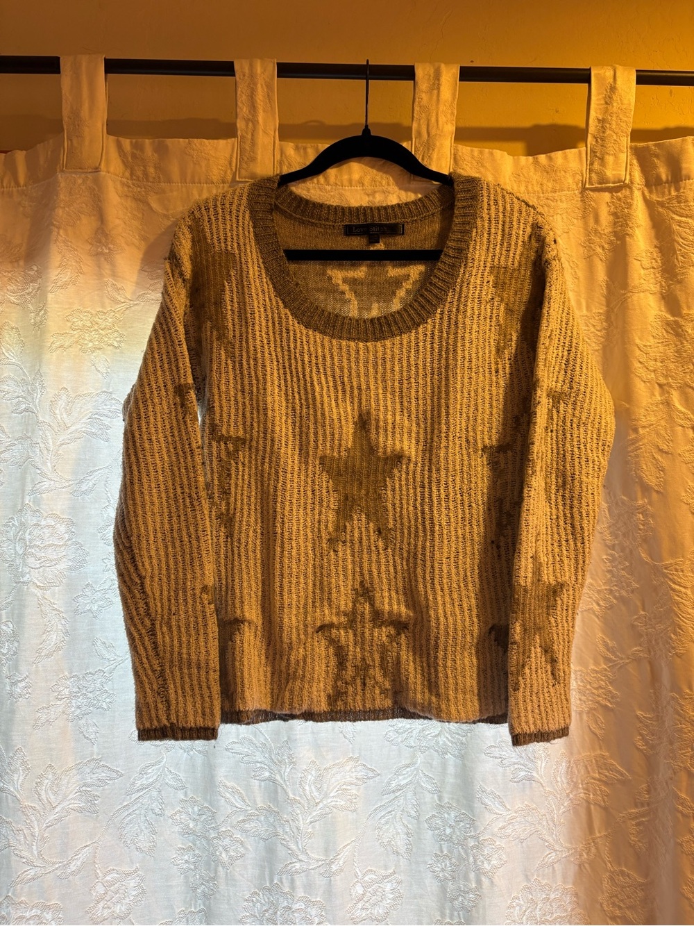 Cozy Star Pattern Crewneck Sweater in Grey
